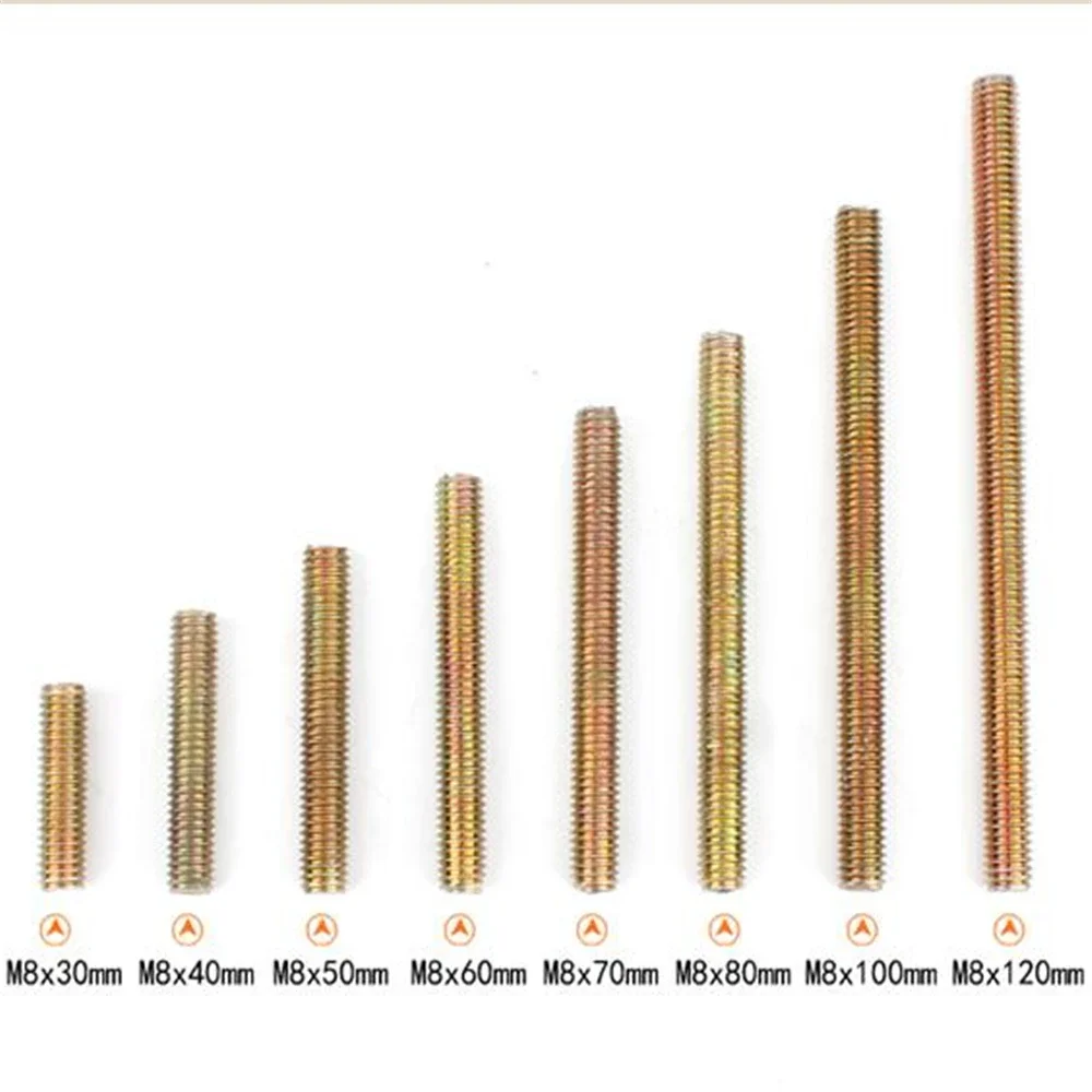

Удлиненный винт M8, комплект оцинкованных полных винтов для мебели, двусторонняя шпилька с полной резьбой