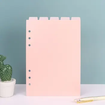 A5 A6 A7 핑크 블랙 인덱스 디바이더 바인더 플래너 노트 용 귀여운 6 홀 편지지 노트 용지 디바이더 액세서리