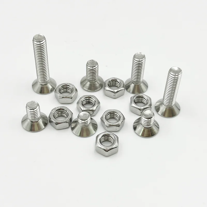 Innensechskantschrauben-Set M2 M2.5 M3 M4 M5 M6 aus 304 Edelstahl, Senkkopfschrauben mit Innensechskant und Mutter – Detail 6