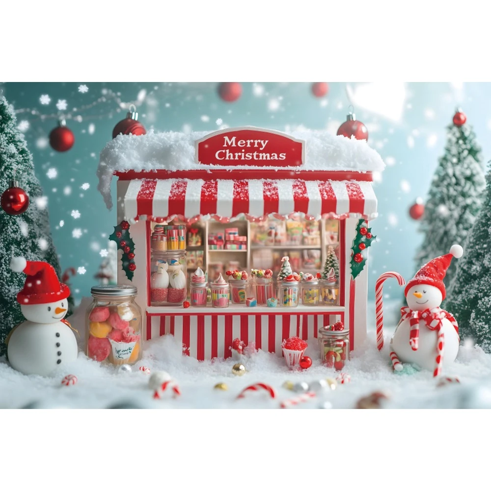 Weihnachten Candy Store Hintergrund Winter Schnee Weihnachtsbaum Geschenk Kinder Porträt Familie Party Weihnachtsdekoration Fotografie Hintergrund