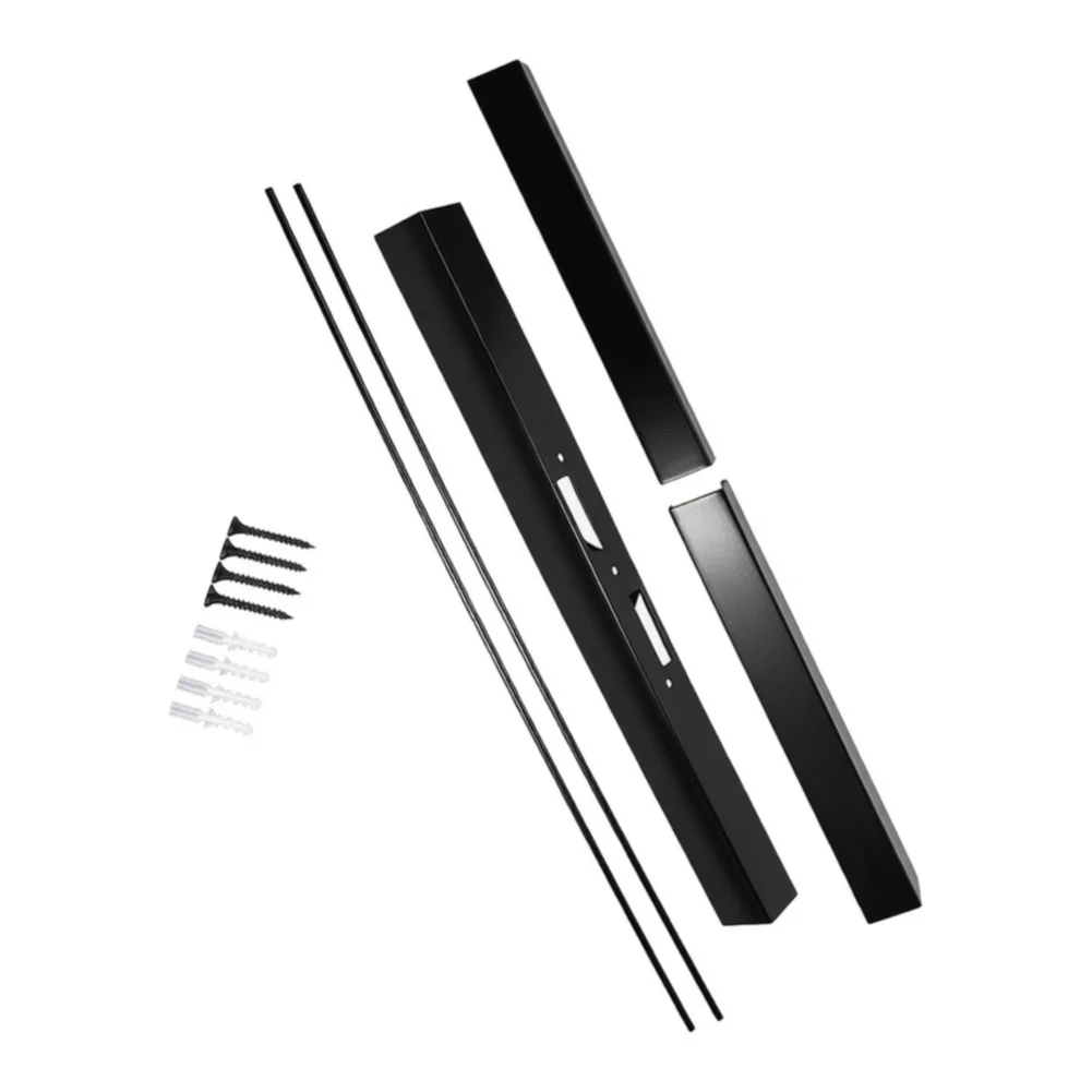 Carbon Steel Adjustable Fireplace Curtain Rod Set For For for Fireplace Decor with Brackets Hood Center Carbon