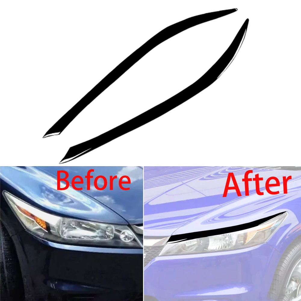 2 uds faros de coche cejas cubierta de párpados para Honda Stream 2006 2007 2008 cubiertas de cejas de faro delantero izquierdo derecho