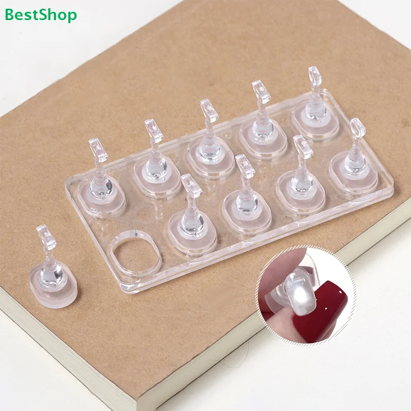 ♥ 아크릴 비자성 네일 연습 디스플레이 스탠드 |   캣아이 젤 폴리쉬 매니큐어 연습용 투명 흡착컵 홀더