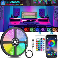 Smart LED Strip Lights 5050 RGB Bluetooth APP Remote Control USB 5V Led Tape Diode Flexible Ribbon Lamp Christmas Room Decor
