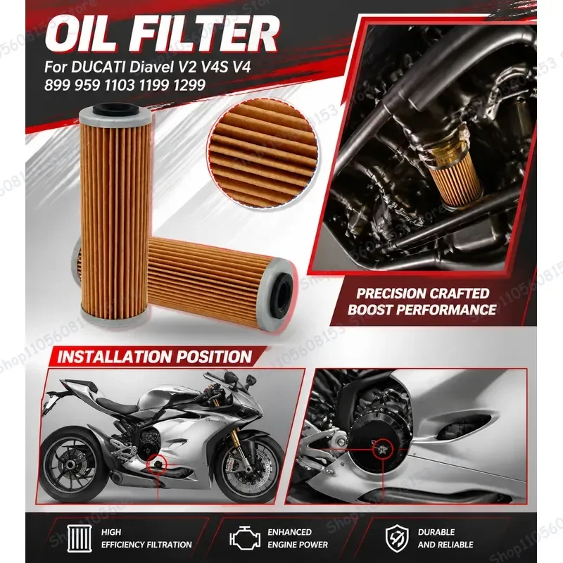 For Ducati Street Fighter V4 V4S V2 899 959 1103 1199 1299 Motorcycle Engine Oil Filter Replacement Parts Accessories