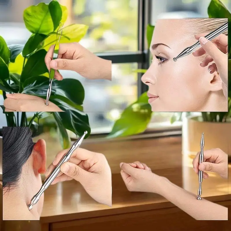Acupuncture Pen Reflexology Tools Acupressure Pen Stainless Steel/Brass Massage Pen Reflexology Pressing Point Massager Tool For