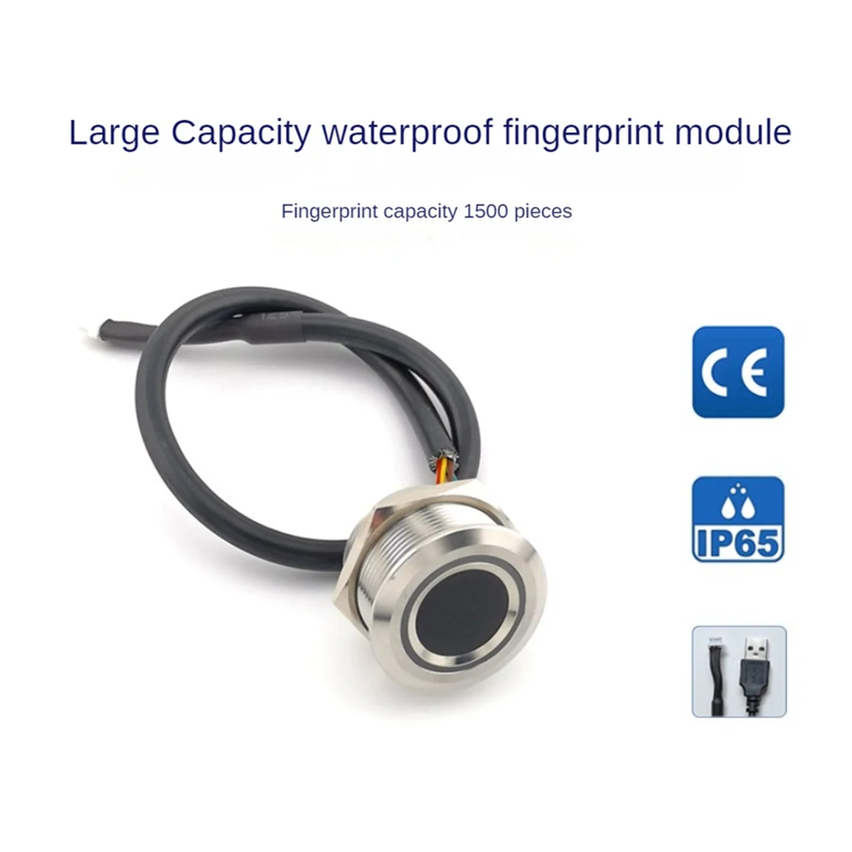 R503Pro Capacity 1500 Round RGB LED Control Capacitive Fingerprint Sensor Module DC 3.3V Access Control Scanner UART
