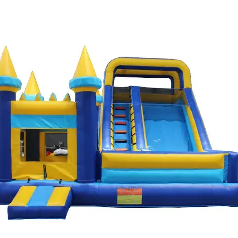 PVC Tarpaulin Custom Made Inflatable Castle Inflatable Slide with Blower Rainbow Modular Modern Customized Logo Unisex