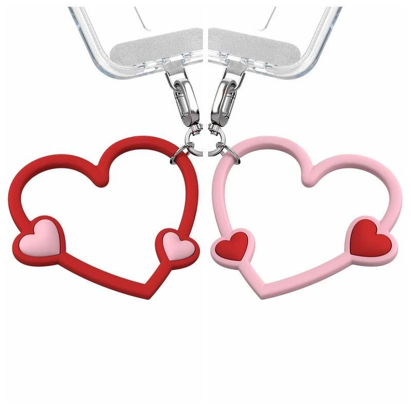 

Big Heart Bracelet Universal Beads Phone Charm Short Chain Mobile Phone Straps for IPhone Lanyard Bracelet for Samsung Galaxy