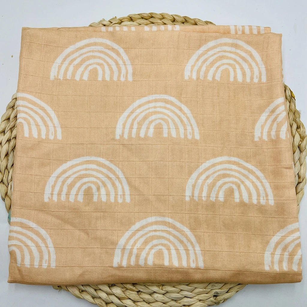 Customized Bamboo Cotton Swaddle Blanket Muslin