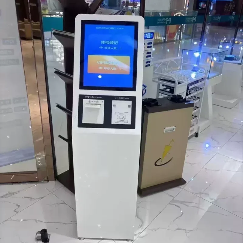 32Inch Ticket Dispenser Queuing Machine Bank Queue Interactive QR Printer Touch Screen Display