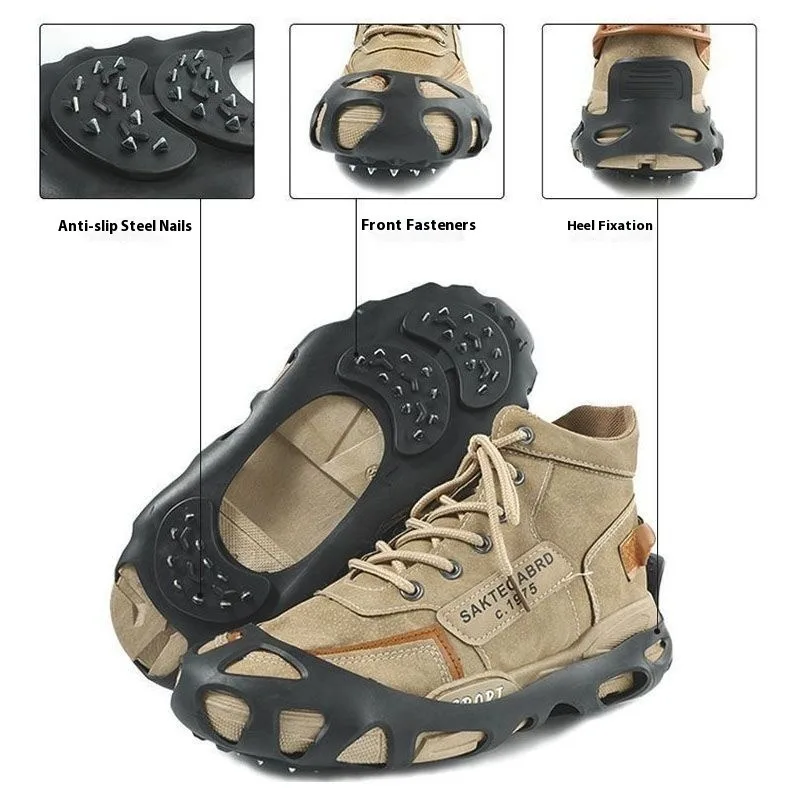 30 الأسنان المضادة للانزلاق الجليد المرابط الأشرطة الشتاء الثلوج في الهواء الطلق المشي لمسافات طويلة الجر المسامير السيطرة غطاء أحذية كبار السن السلامة غير