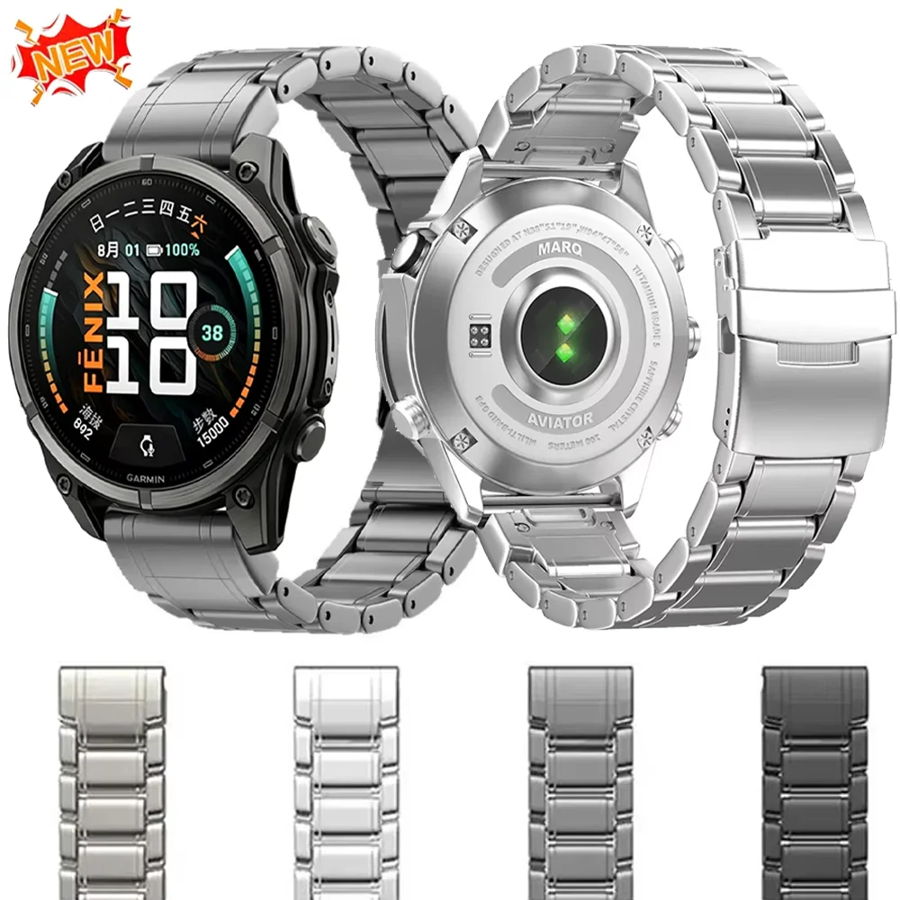 Titanium Quick Fit 26mm 22mm Band for Garmin Fenix 9-9 Pro/8 51/47mm alloy Replacement Watchband For Garmin Tactix 8/Instinct 3