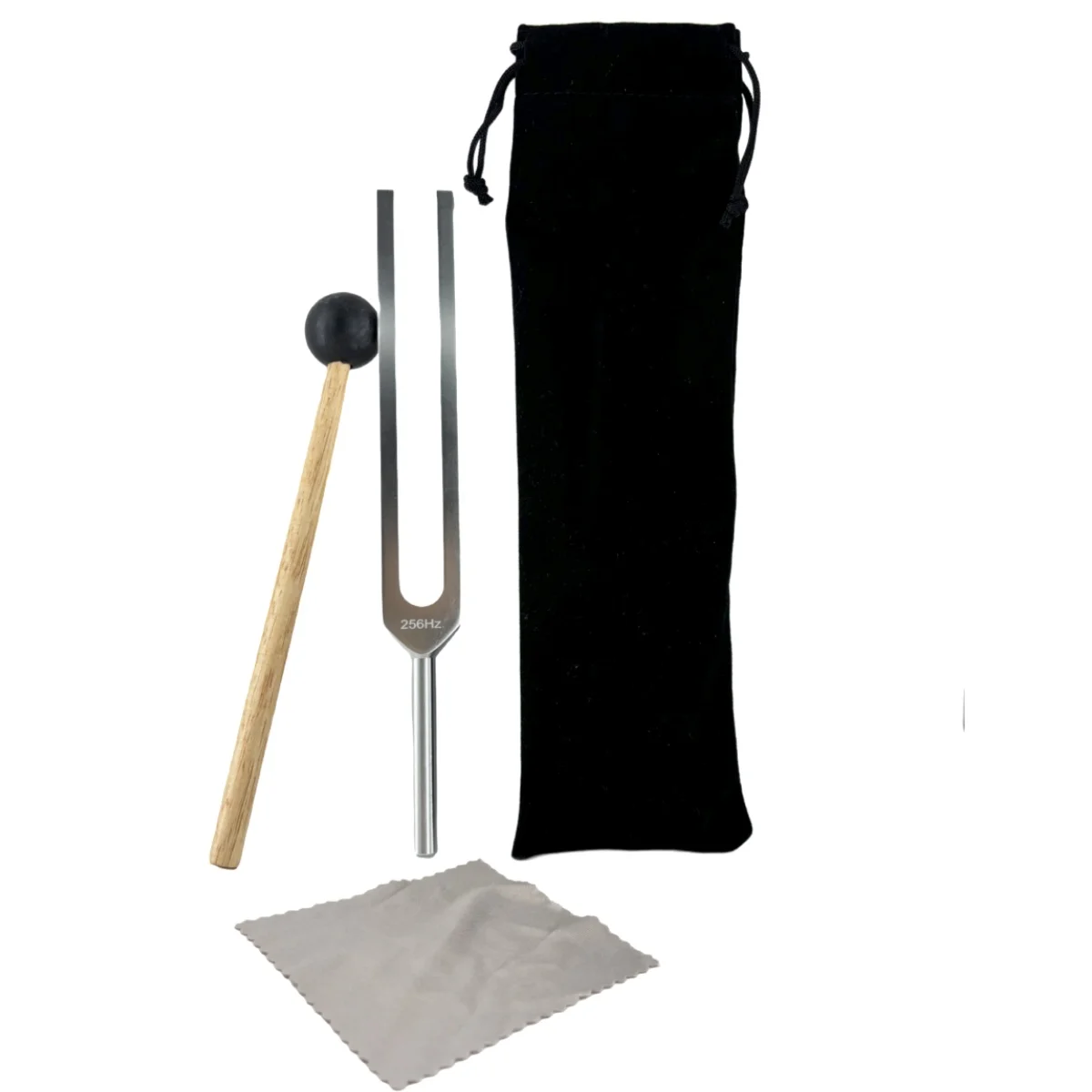 Miwayer 256 Hz Stimmgabel aus Aluminium mit Basis, Klangheilungstherapie, professionelle Schlaginstrumente mit Tasche, Schlägel und Reinigungstuch
