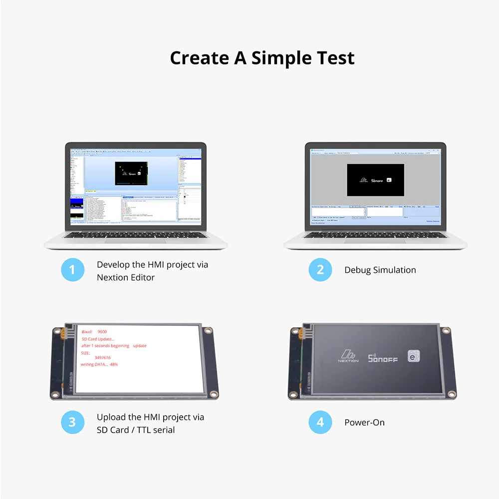 Nextion Enhanced Series HMI RTP LCD Display 2.4'' 2.8'' 3.5'' 4.3'' TFT Module 1024 Bytes EEPROM GPIO Touch Display With ESP32