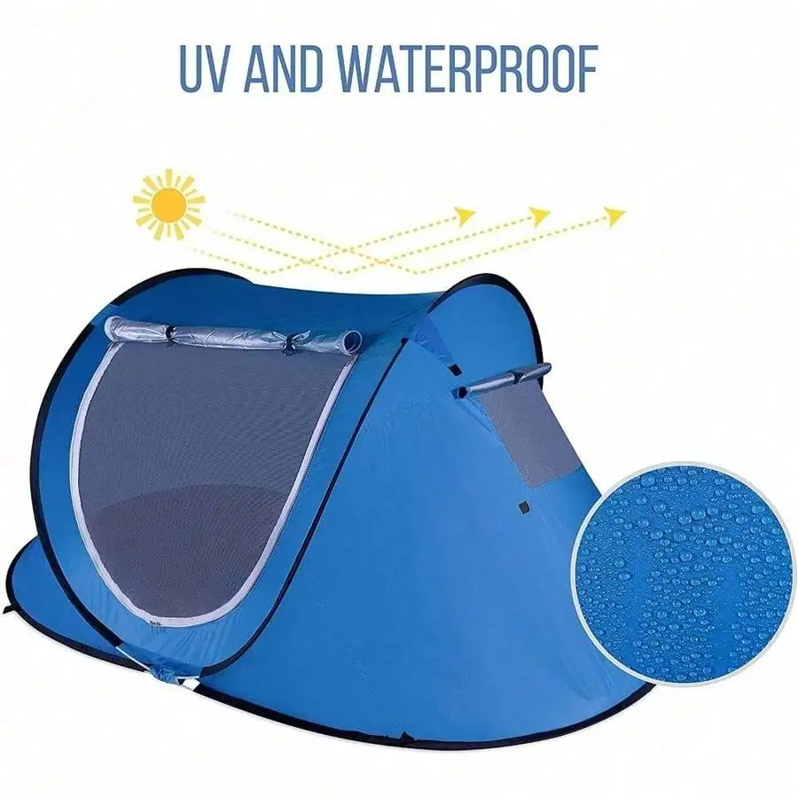 

Instant Pop Up Beach Tent Canopy Portable Sun Shade Shelter For 2-3 Adults UV Protection Waterproof Outdoor Camping Hiking