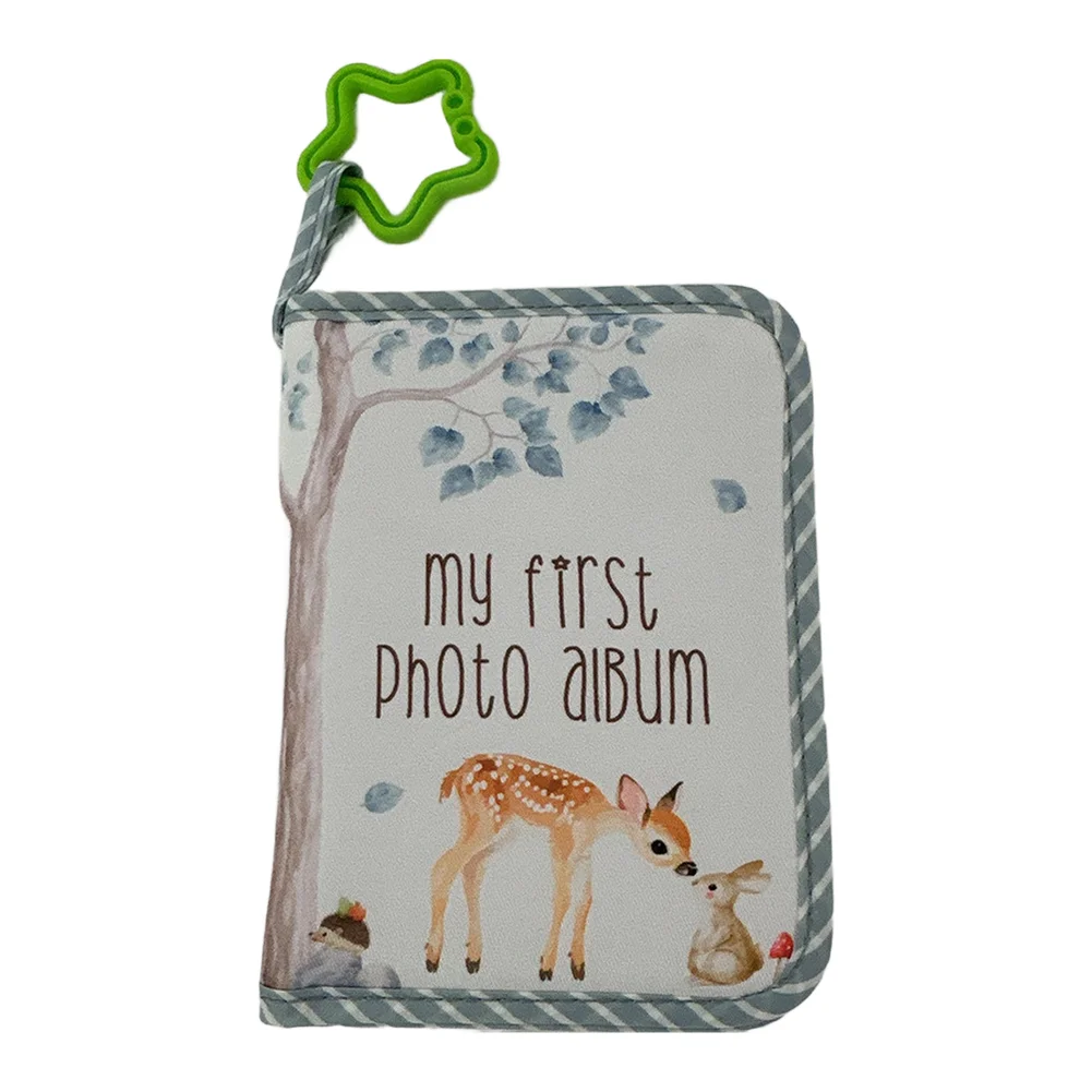 Korean Designed Baby Photo Album with Deer Rabbit Artwork for Systematic Storage of For Newborn Growth Photos and Milestones