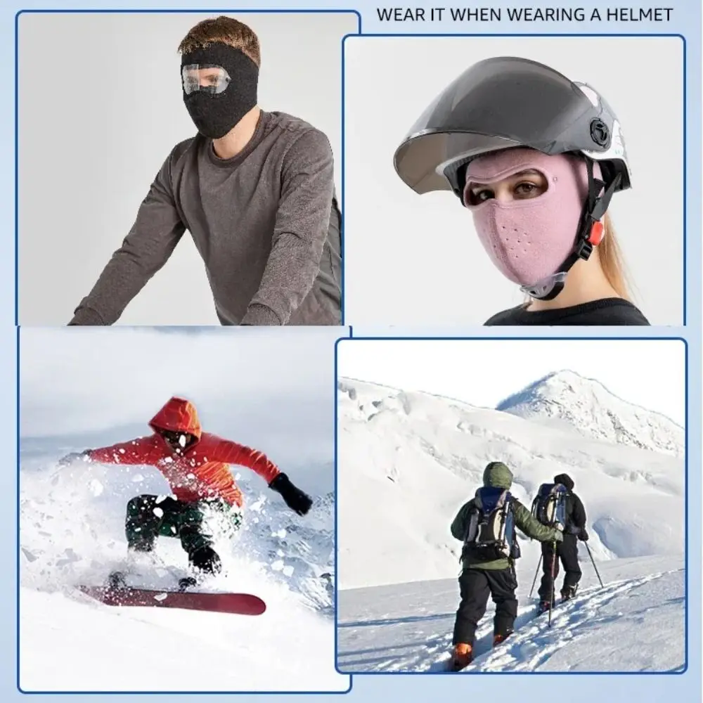 Thermal Ski Masks Breathable Windproof Dustproof Woolen Face Mask Ear Warmer Earflap Fleece Earmuffs Mask Ski