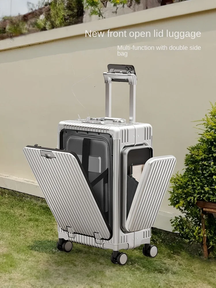 

New Three-Opening Multi-Functional Front-Opening Luggage 20inch Carrier PC Double Side Pockets 24 Large Capacity Travel Suitcase