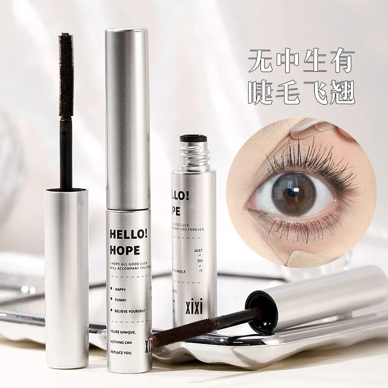 Small Silver Tube Mascara Waterproof 3D Silk Fiber Curling Volume Lashes Thick Lengthening Nourish Eyelash Extension Eye Black