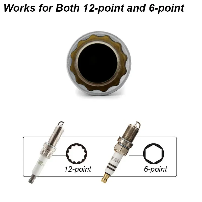 Spark Plug Socket Wrench Key Adapter 14 16mm Install Replace Repair Kit Torque Magnetic Remove Removal Gap Tool AUTO Mechanical