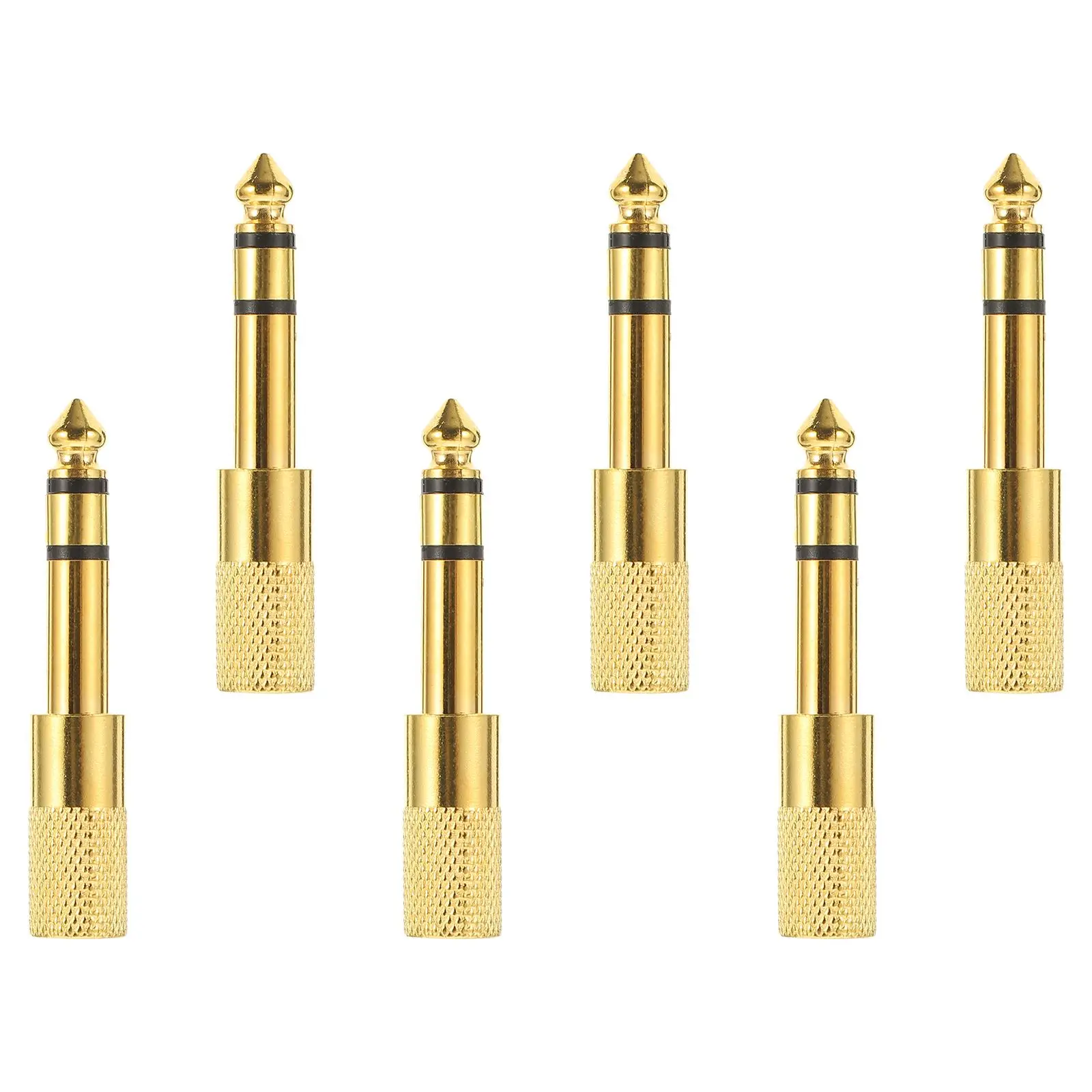 

6 Pcs 6.35mm Male to 3.5mm Female Audio Adapter Stereo Headphone Jack Converter Microphone Connector Speaker Port