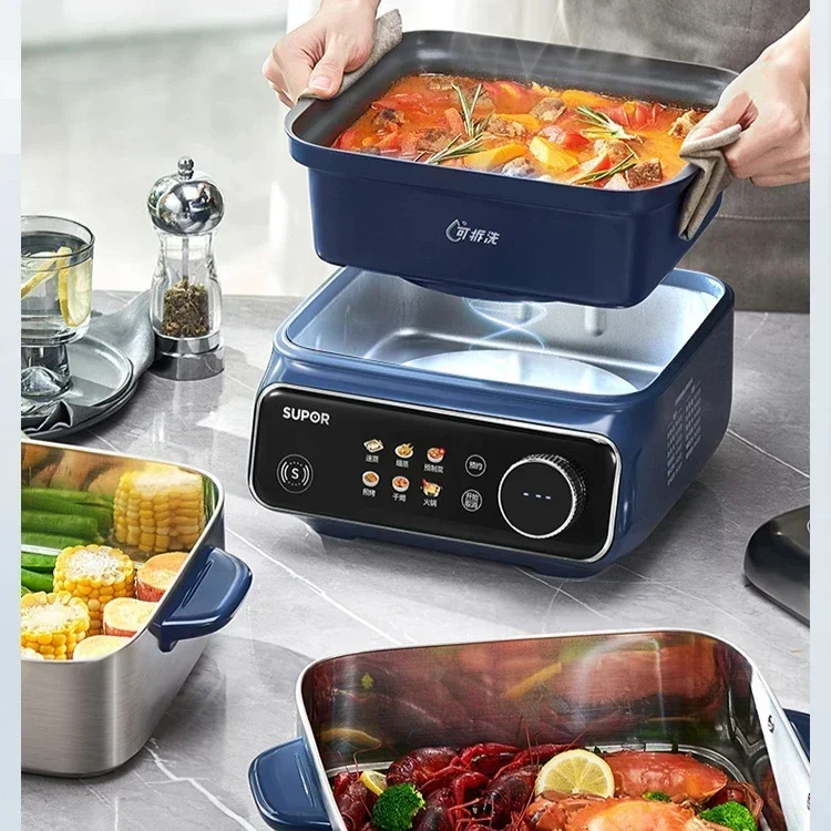 Electric steamer large capacity new detachable and washable multifunctional household stainless steel steaming and stewing