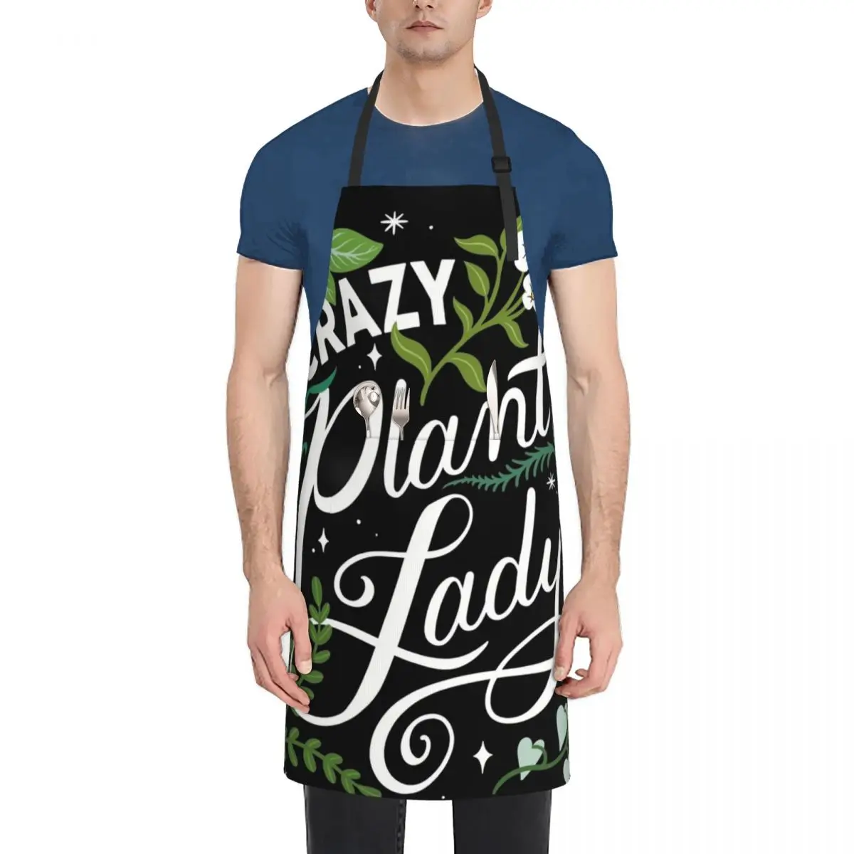 

Crazy Plant Lady Apron For Man Haircut Chef jacket men For Hairdresser Apron