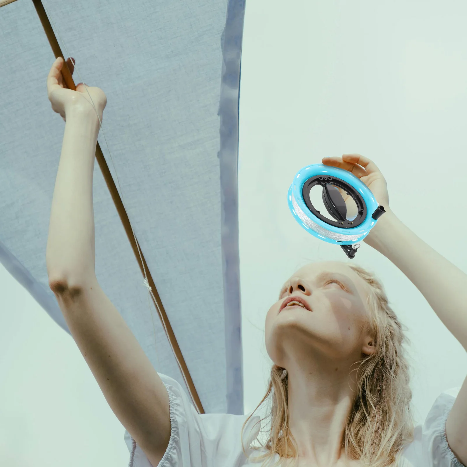 Avvolgitore per ruota portatile con bobina da 100 m per aquiloni da esterno che volano liscio inverso cavo leggero per bambini principianti accessori per aquiloni