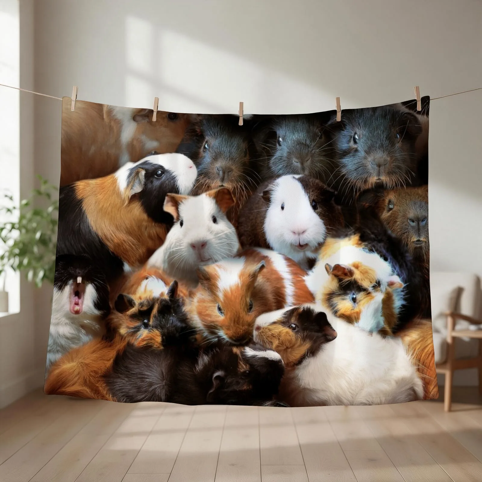 Guinea Pigs Throw Blanket couch cozy soft plush fuzzy picnic outdoor blanket