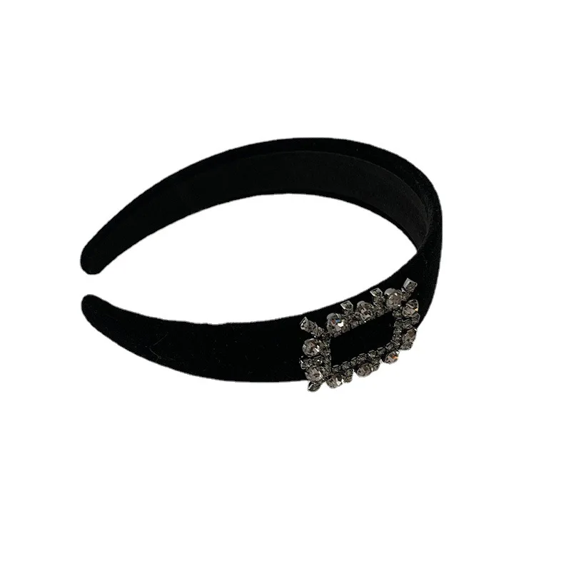 Korean Style Ladies Rhinestone Velvet Headband Female Face Wash Minimalistic Hairhoop Advanced Daily Headhoop Hair Accessories