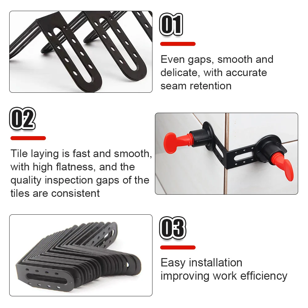 25/50Pcs Tile Leveling System Angle Leveling Can Be Used with Tile Leveling Gasket for Positioning The Seam Construction Tool