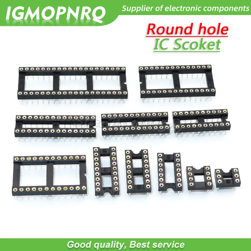 10PCS Foro Rotondo IC presa Connettore DIP 6 8 14 16 18 20 24 28 pin Prese DIP6 DIP8 DIP14 DIP16 DIP18 DIP20 DIP24 DIP28 DIP-8