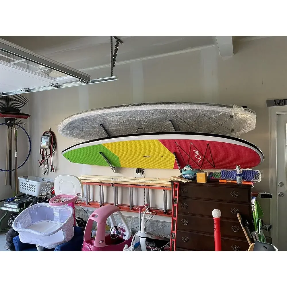 SUP Wall Storage Rack, Adjustable Metal Paddleboard Organizer for Home and Garage view 5