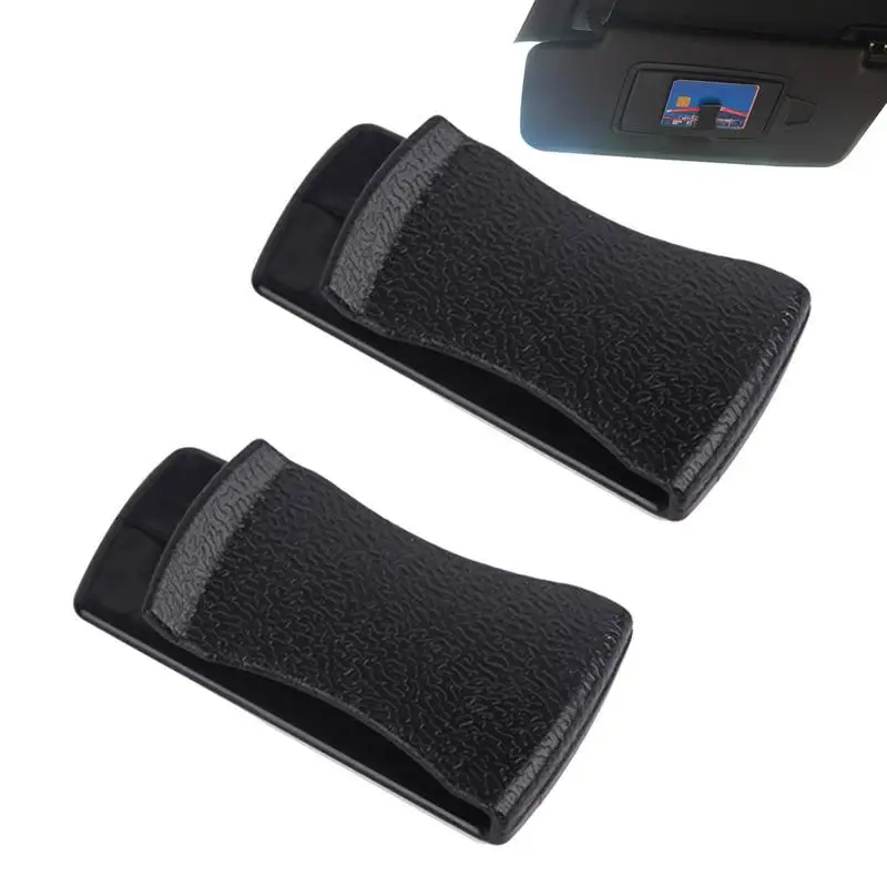 Car Sun Visor Clip 2pcs Unobstructed View Auto Car Clip Multi-Functional Card Glasses Ticket Holder For Your Car Interior Organi