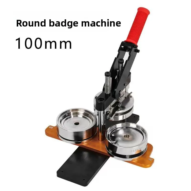 لتقوم بها بنفسك 100 مللي متر آلة صنع كوستر مستديرة الكل في واحد دائرة معدنية صور مغناطيس الثلاجة شارة الصحافة صانع آلة مع المواد الاستهلاكية