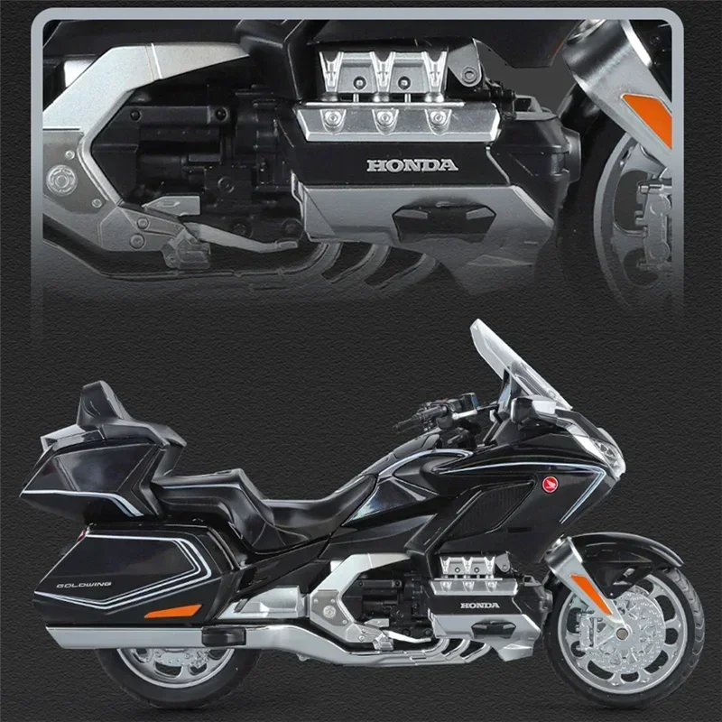 1:11 HONDA Gold Wing GL800 2021 Alloy Motorcycle Model Diecasts Metal Leisure Touring Motorcycle Model Sound Light Kids Toy Gift