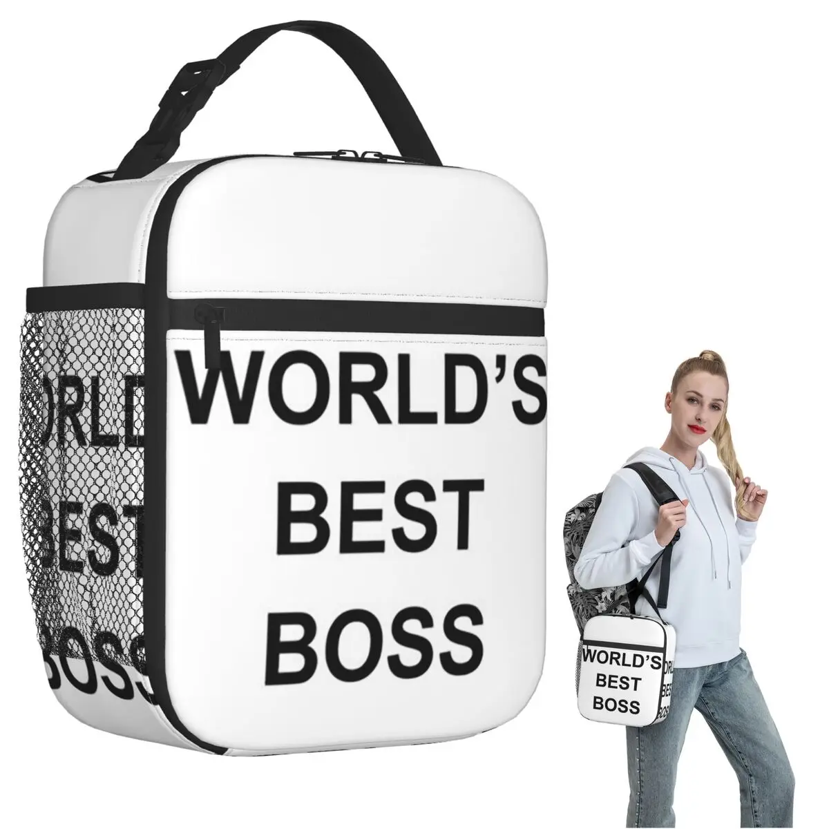 Worlds Best Boss The Office Dunder Mifflin Insulated Lunch Bag for Women Kids Portable Food Boxes Thermal Lunch Box Tote