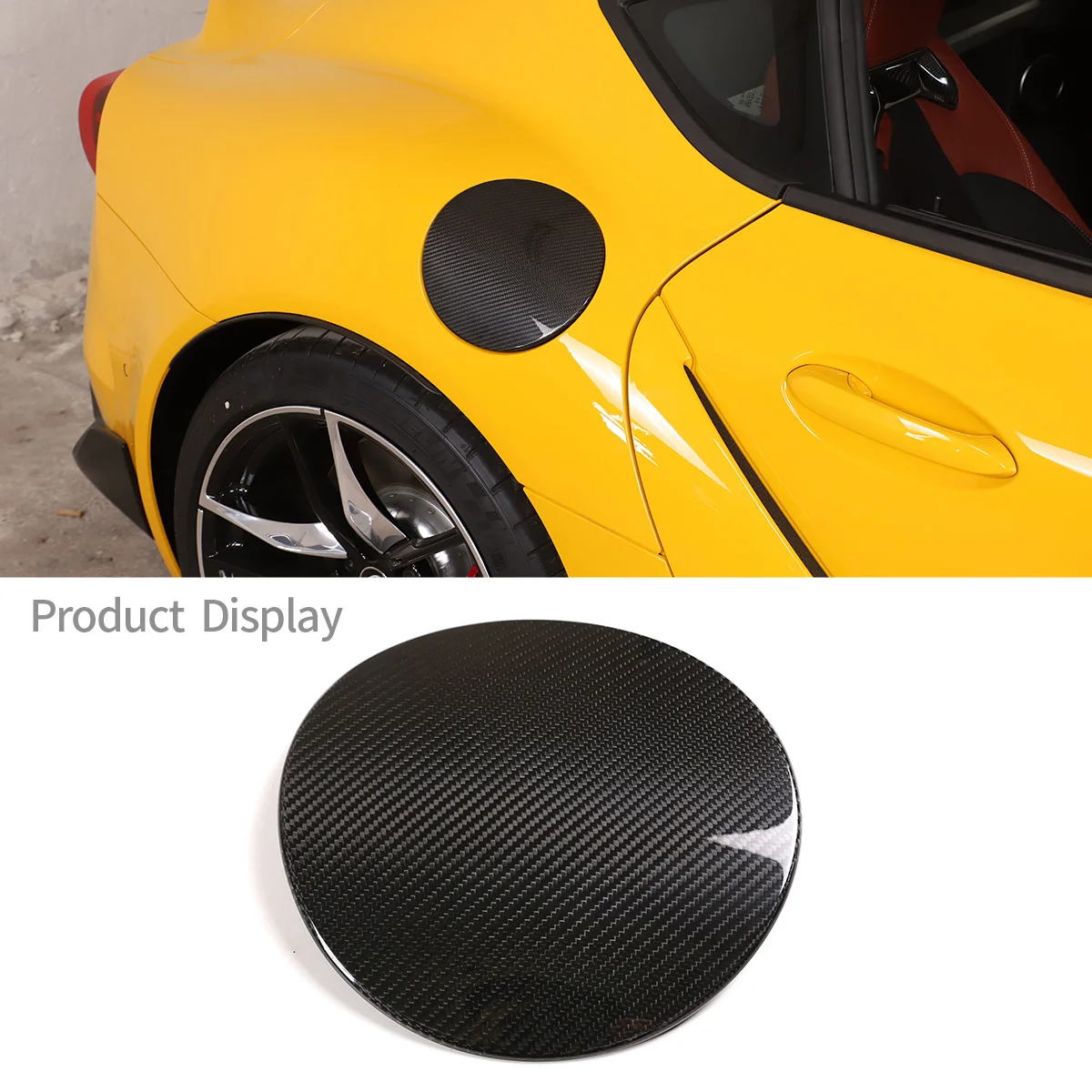 For Toyota GR Supra A90 2019-2022 Real Carbon Fiber Car Fuel Tank Cap Decoration Panel Cover Sticker Car Exterior Accessories