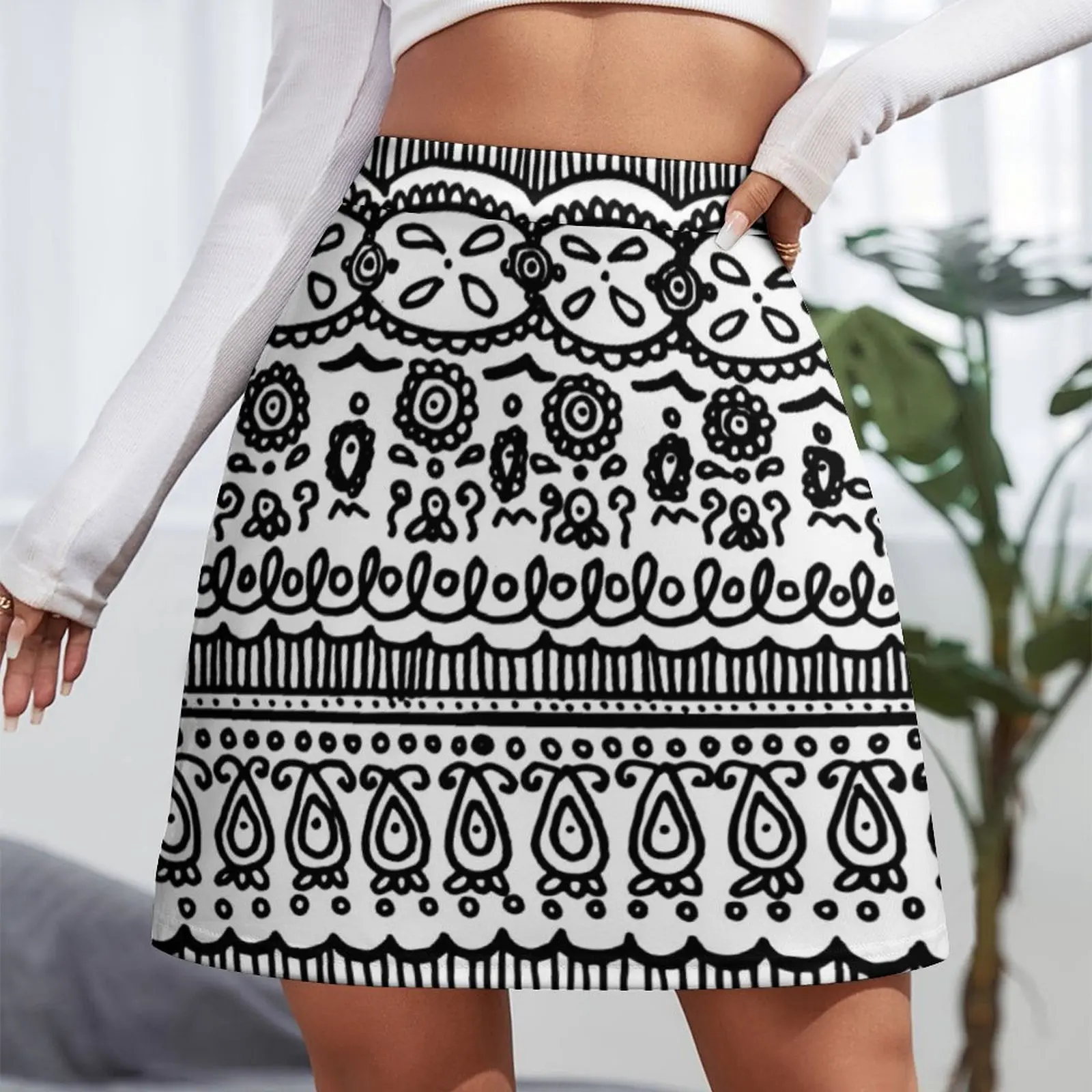 Doodle padrão mini saia elegante vestidos de festa para mulher 2025 saias  de verão feminino mini saia / Saias, image size:1600x1600