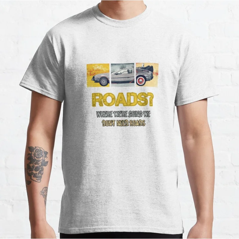 Película de ciencia ficción vintage de los años 80 Regreso al futuro Máquina del tiempo Delorean Camisetas gráficas Tamaño grande Adulto S-6XL