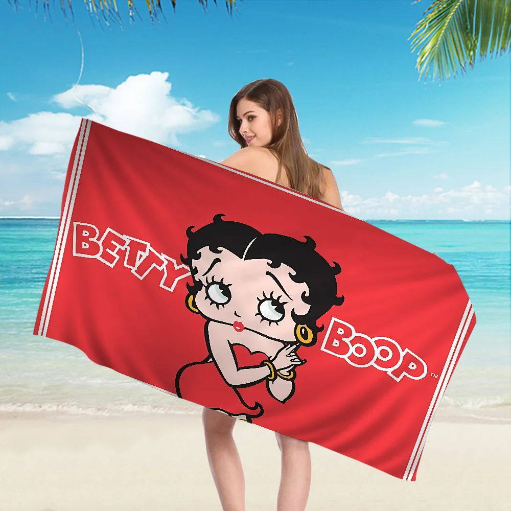 B-Bettys Boops Anime Microfiber Printed Beach Towel Mountain Climbing Yoga Beach Swimming Running Absorbent Soft Towel