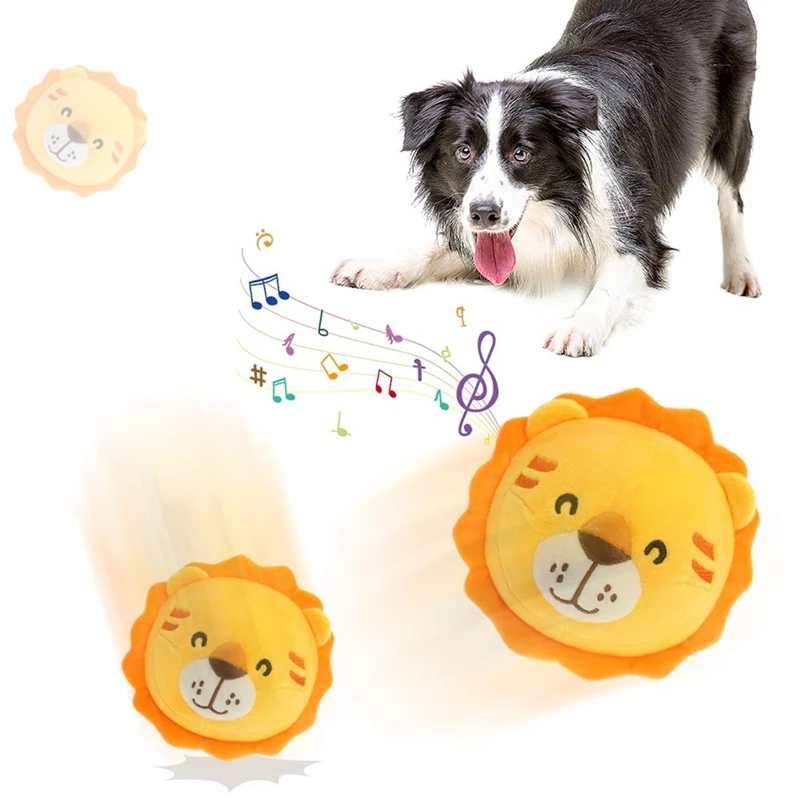 Active Moving Pet Plush Interactive Dog Toys, Moving Dog Ball Toy, Washable Cartoon Pig Plush Sound Electronic Dog Toy A