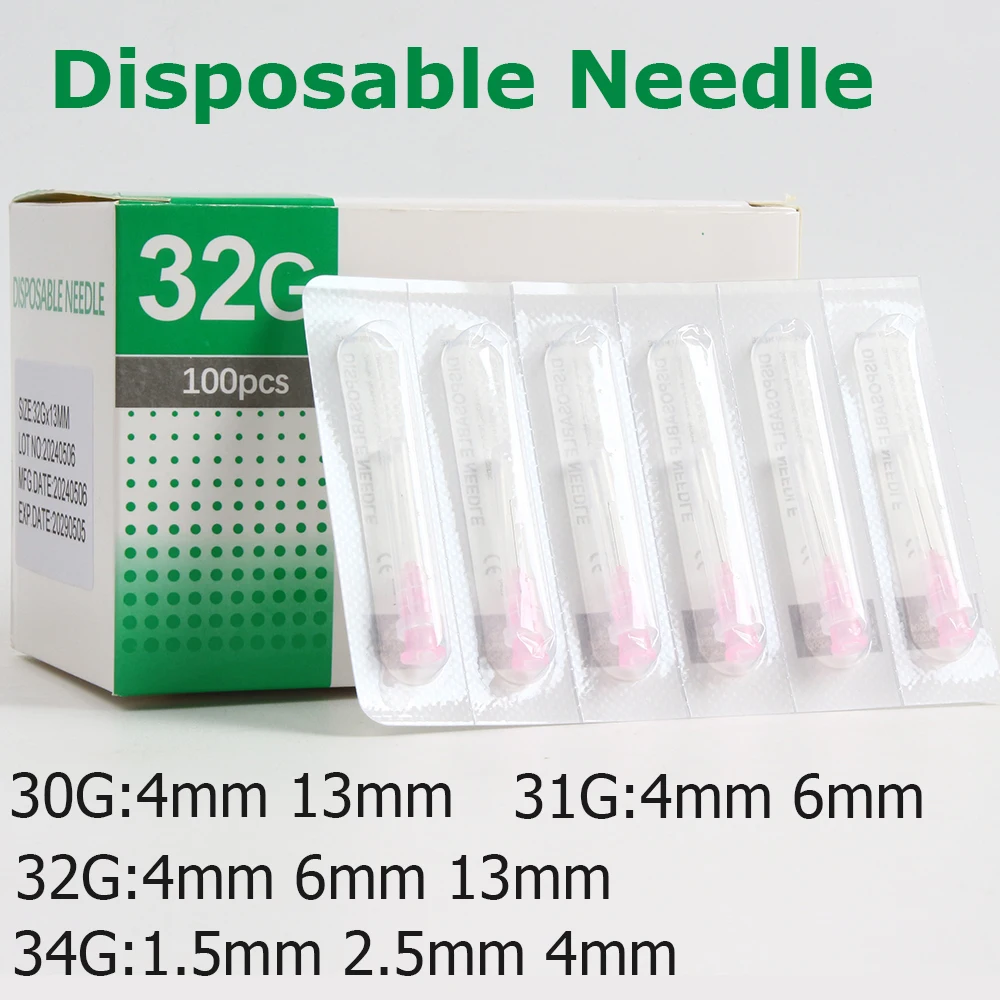 30G/31G/32G/34G painless needle Disposable Small Needle Sterile Injector Micro Hypodermic Injector Tattoo piercing Needle