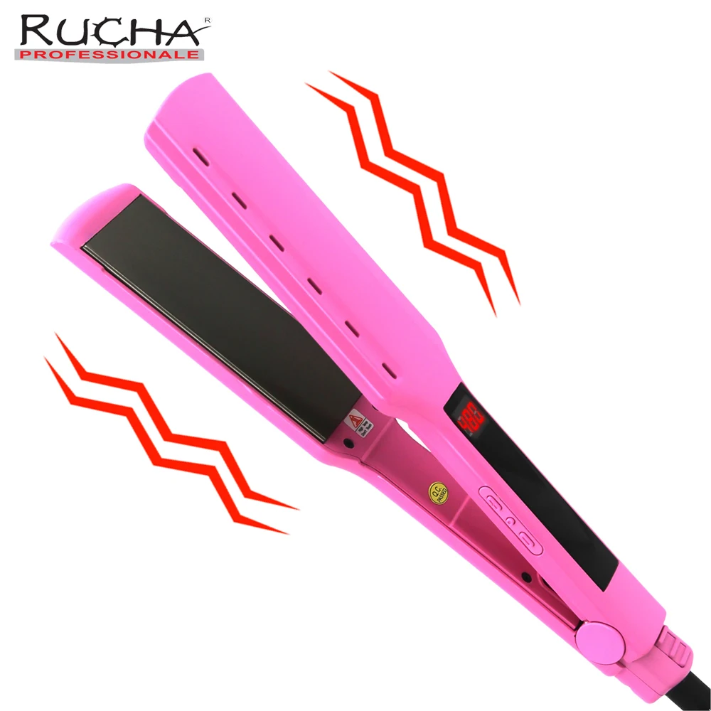 Hair Straightener Curler Titanium Hair Flat Iron Vibrating Fast Heating Keratin Treatment Salon Styling Tools Dual Voltage