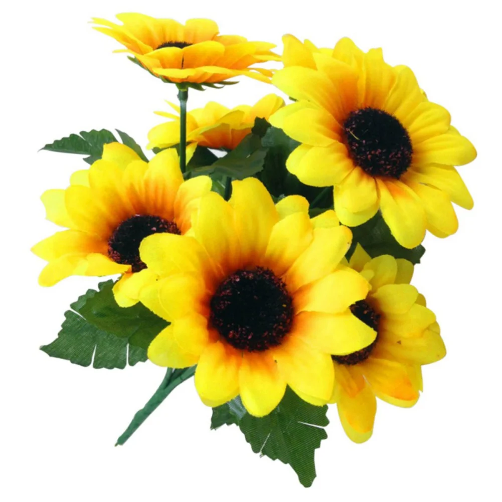 

7 Sunflower Simulation Flowers Plastic Flower Simulation Bouquet Simulation 4 Sunflower Home Decoration Flowers