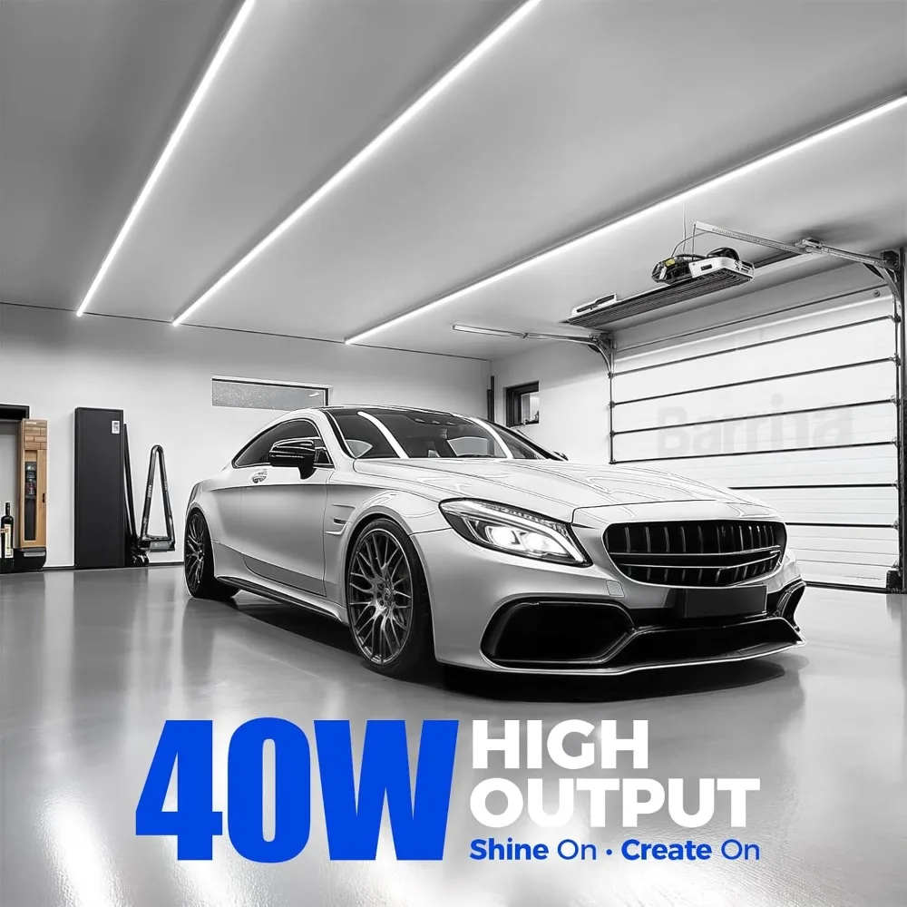 

LED Shop Lights, 40W 5500LM 5000K, 4FT Integrated Fixture, V Shape,T8 Light Tube, Daylight White, Clear Cover