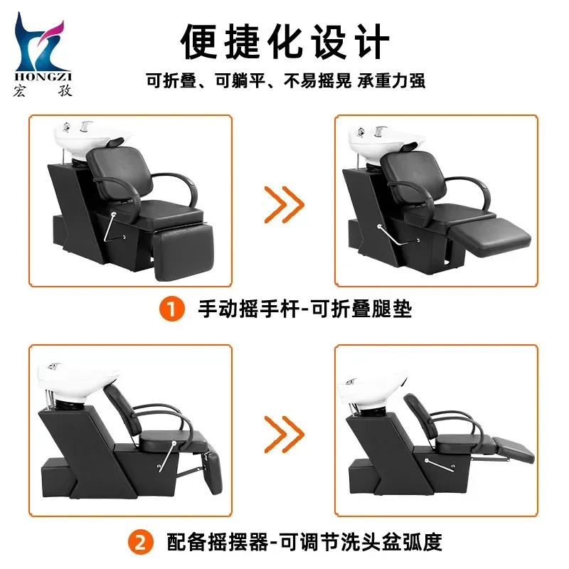 Ceramic Shampoo Basin for Hair Flush Bed Professional Shampooing Station Equipment