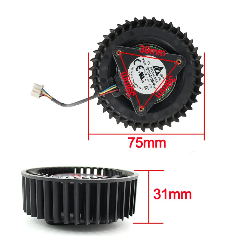 75ミリメートルBFB1012SHA01冷却ファンのmsi rxベガ56 64 8ギガバイトグラフィックスビデオカードDC12V 1.20A