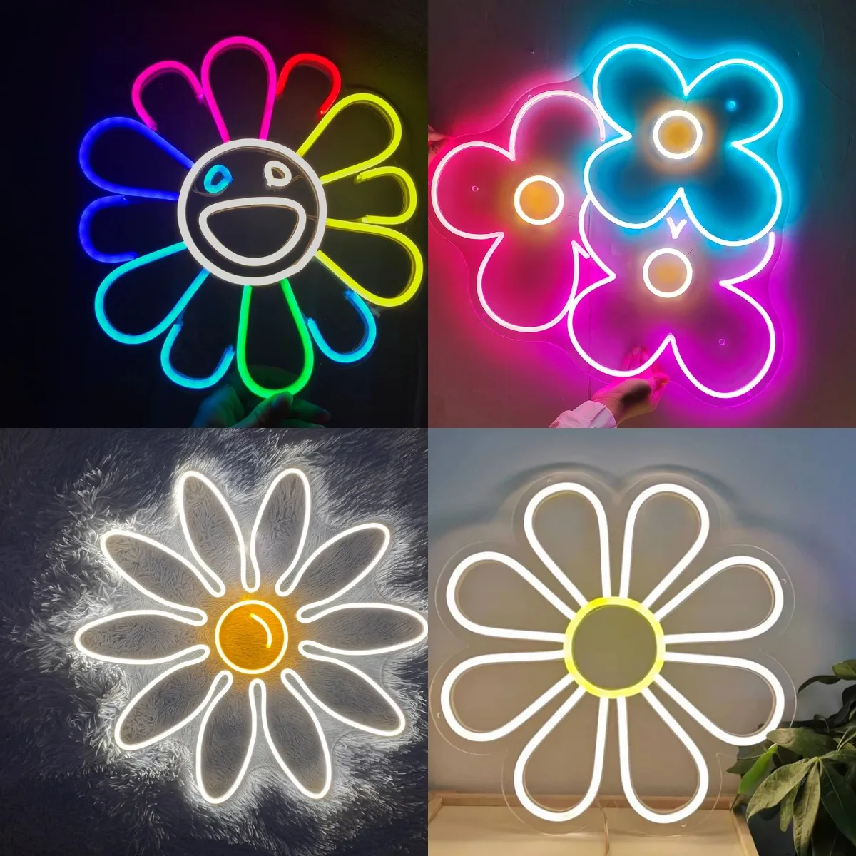 Sunflowers Neon Lights Smiling Face LOGO Office Room Corridor Logoled Lights Night Lights Animation Signs KTV DecorativeSigns